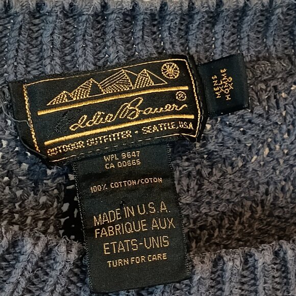 Vintage Eddie Bauer Cotton Men's Sweater in Gray - Picture 2 of 5